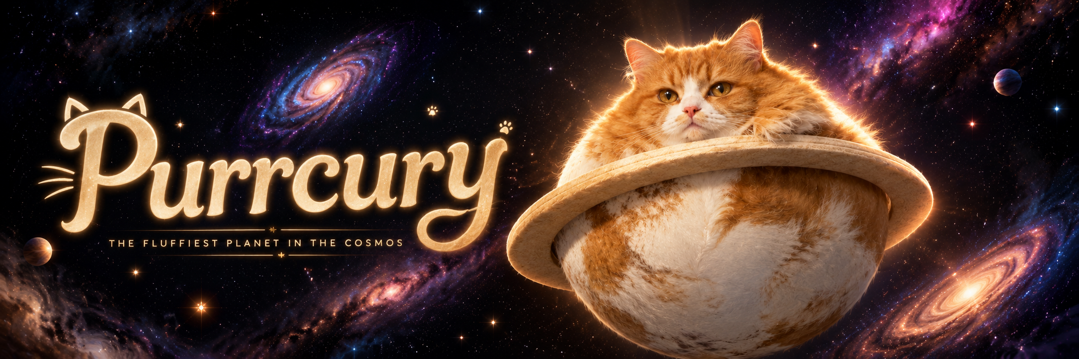 Purrcury banner: the fluffiest planet in the cosmos